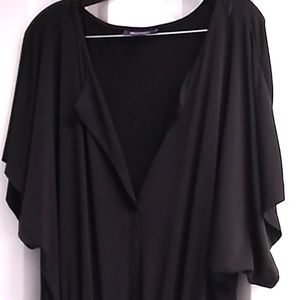 ROMAN'S 22W black jumpsuit short Raglan sleeve